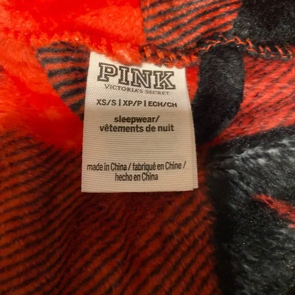PINK Victoria's Secret Red and Black Plaid Sleepwear - Picture 2 of 2